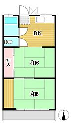内山商店ビル 2DKの間取図画像