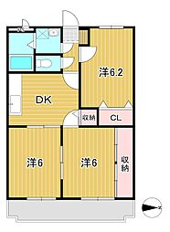 アークヒル 3DKの間取図画像