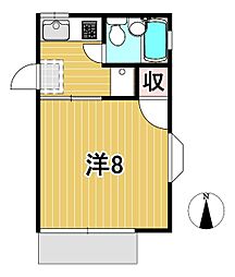 アーバンシティパート2 1Kの間取図画像