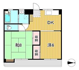 金井ビル 2DKの間取図画像