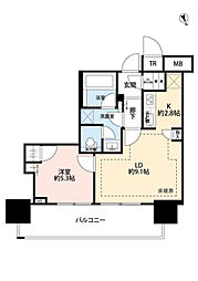 津田沼ザ・タワー 1LDKの間取図画像