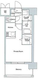 エンクレスト天神ステージ ワンルームの間取図画像