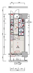 プレサンスザ天王寺逢阪トゥルー 1Kの間取図画像
