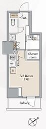 クロスレジデンス高田馬場 ワンルームの間取図画像