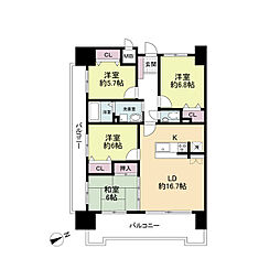 シャトレ大手町N 4LDKの間取図画像