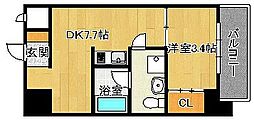 アイ・セレブ箱崎駅前 1LDKの間取図画像