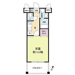 レジディア博多2 1Kの間取図画像