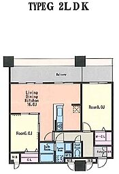 KDXレジデンス大濠ハーバービュータワー 2LDKの間取図画像