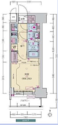 プレサンス堺筋本町ディスティニー 1Kの間取図画像