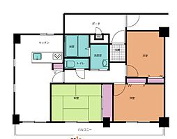 サーパス城南 3LDKの間取図画像