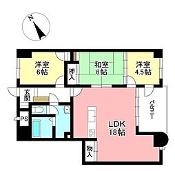 グリーンライフ高茶屋 3LDKの間取図画像