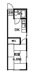 サニー・ヴィラ 1DKの間取図画像