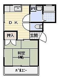SIハイツ 1DKの間取図画像