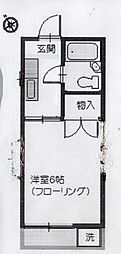 コーポ学園台 1Kの間取図画像