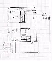 和泉屋ビルディング 2LDKの間取図画像