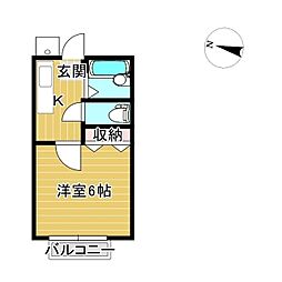 セレーネハイム第13 1Kの間取図画像