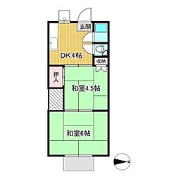 第1ロイヤルコーポ 2Kの間取図画像