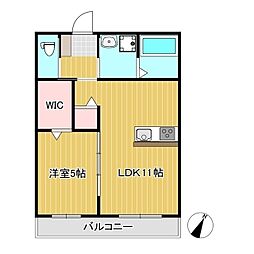 HARU 1LDKの間取図画像