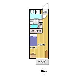 ホワイトプラム6 ワンルームの間取図画像