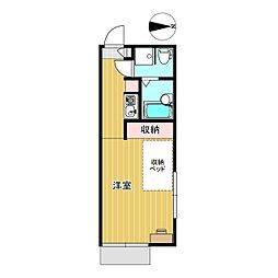 桜咲 1Kの間取図画像