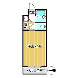 メゾン衆楽園 1Kの間取図画像