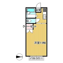 シャトレー1 1Kの間取図画像
