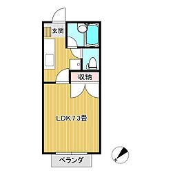 ルヴァンベール林田4 1Kの間取図画像