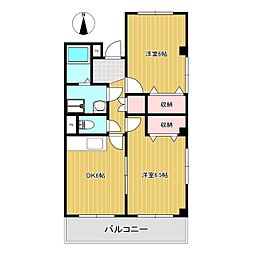 ノースITIA 2DKの間取図画像