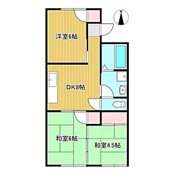 コーポ宮本 3DKの間取図画像