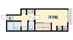 レオパレスドルフヤマト 1Kの間取図画像