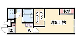 レオパレスノースアイランド 1Kの間取図画像