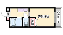 マルシェ書写 1Kの間取図画像