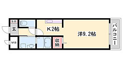 コンフォート本町 1Kの間取図画像