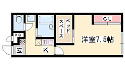 レオパレスcrane1 1Kの間取図画像