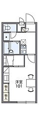 レオパレスユニコム弐番館 1Kの間取図画像