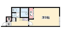 レオネクストじんすいひかり 1Kの間取図画像
