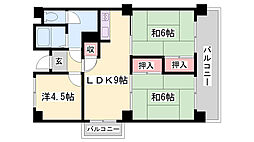 マンション外堀川 3LDKの間取図画像