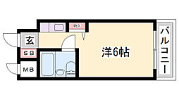 サニーパレス花北 ワンルームの間取図画像