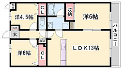アルコラカーサ姫路土山 3LDKの間取図画像