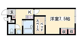 レオパレス貝野 1Kの間取図画像