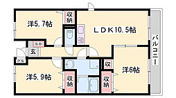 ファミール・サンフジ 3LDKの間取図画像