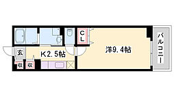 サンクレメントB 1Kの間取図画像