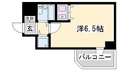 朝日プラザサウスコア姫路 ワンルームの間取図画像
