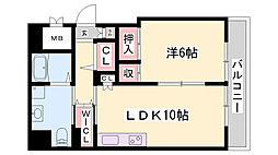 ハッピーエイジ土山パート1 1LDKの間取図画像