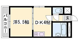 グランハイム清水 1DKの間取図画像