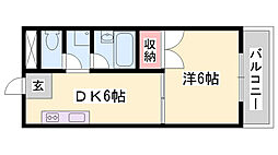 コーポラス城北 1DKの間取図画像
