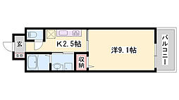 グレイスフル・K 1Kの間取図画像