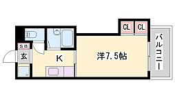 メゾンジュネス 1Kの間取図画像
