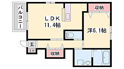 アマカワ・エスポア 1LDKの間取図画像