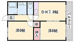 メゾン大半田 2DKの間取図画像